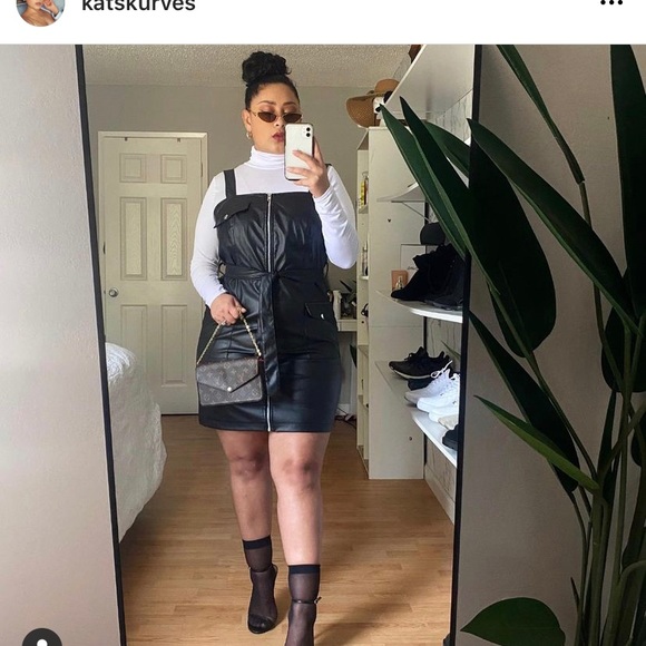 Fashion Nova Dresses & Skirts - Super cute leather overall dress✨